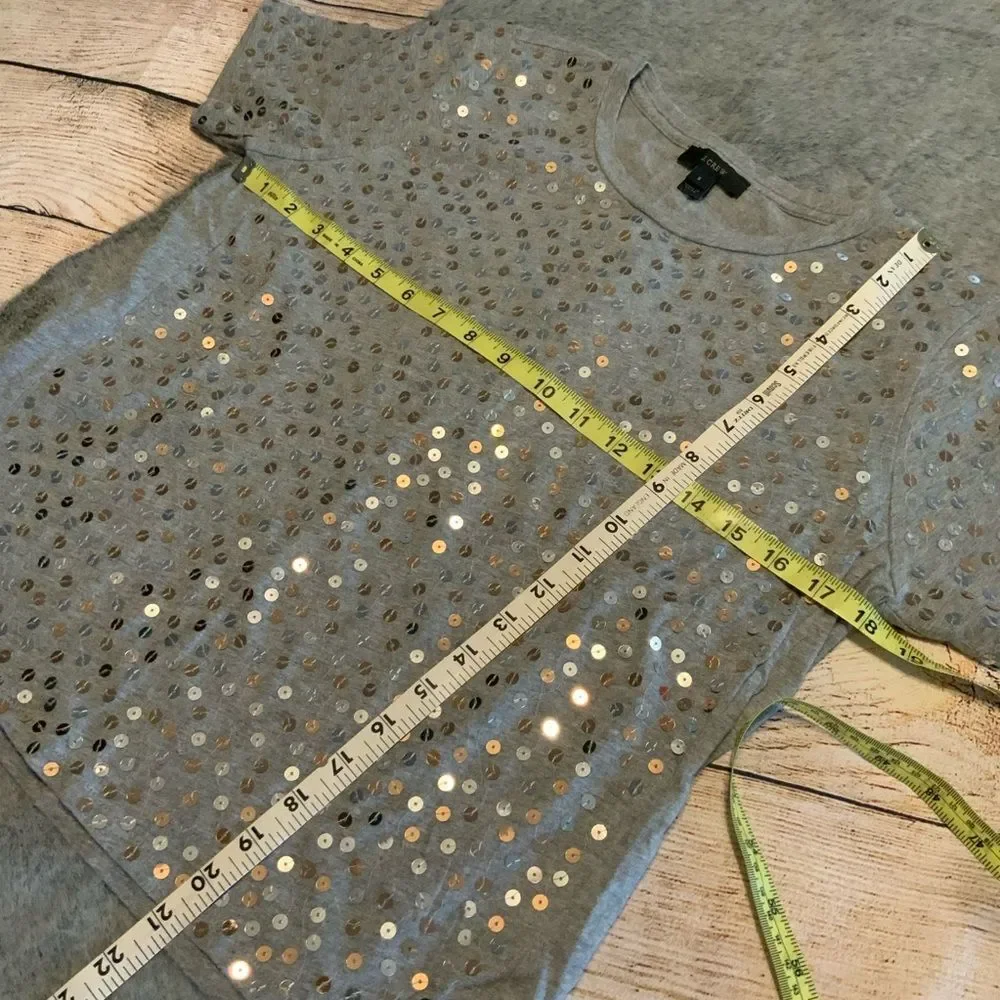 J. Crew Silver Sequin Top Size S